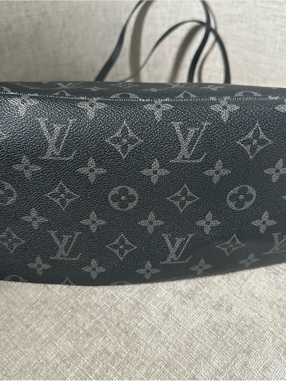Black Monogram Tote with Red Interior - Picture 9 of 10